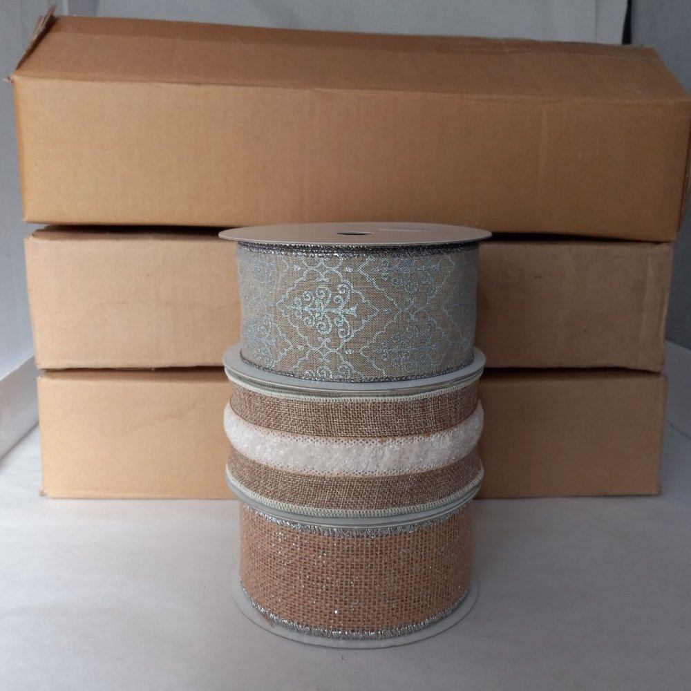 QVC Holiday Wired Ribbon-3 Designs/9 Spools - Picture 4 of 7